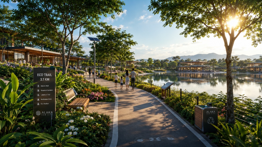 Alaka Eco City landscaped park and lake concept