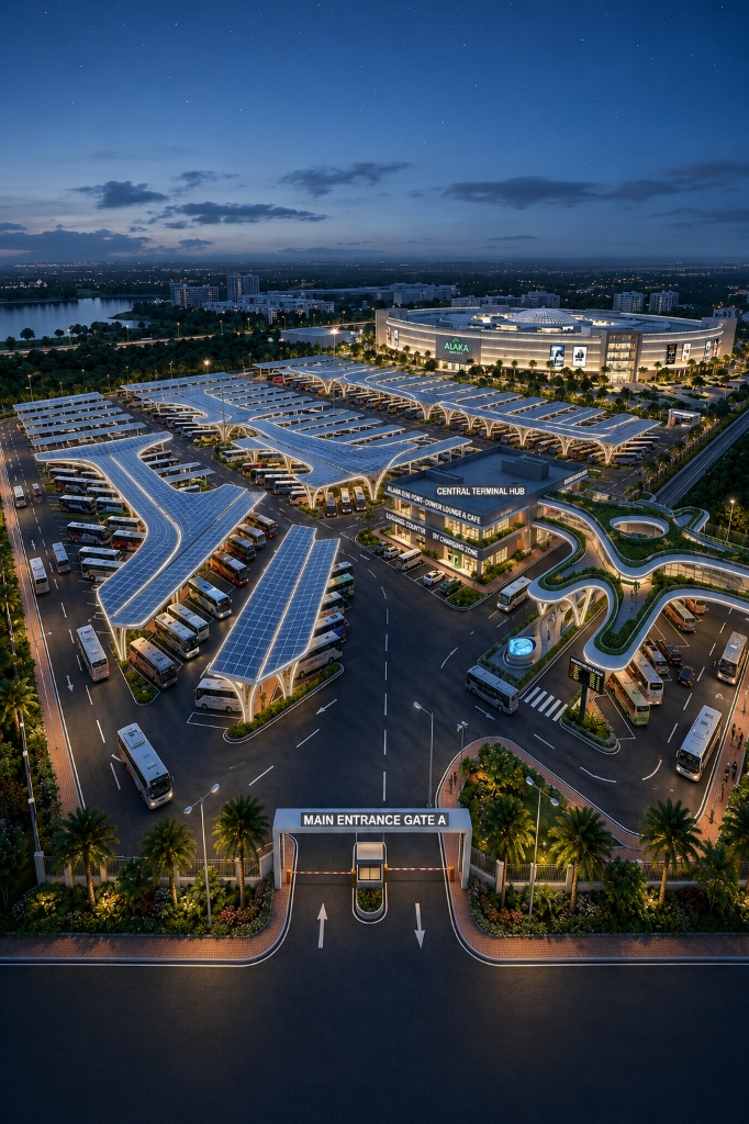 Suryachakra solar infrastructure aerial concept