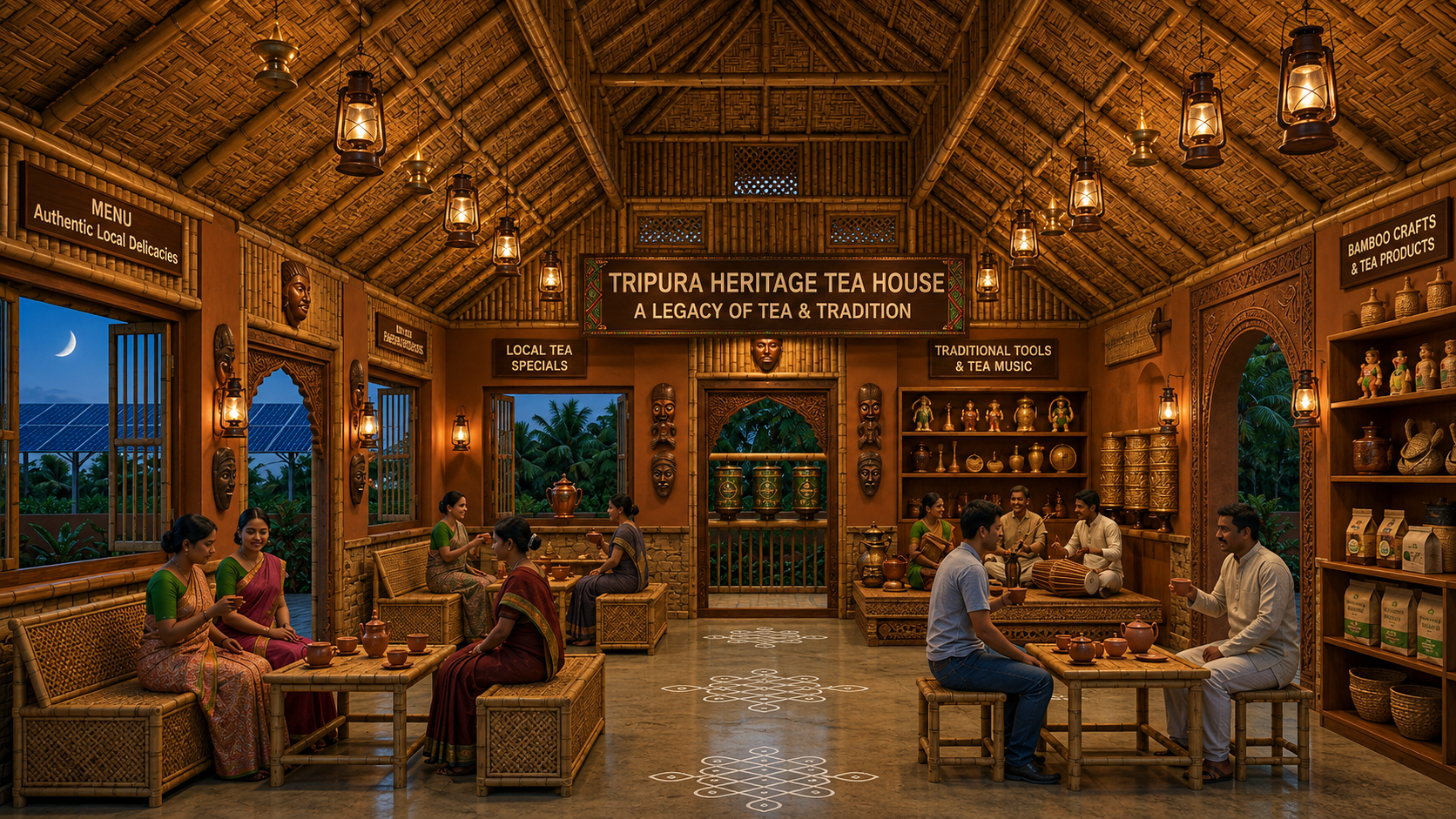 Tripura Heritage Tea House Interior